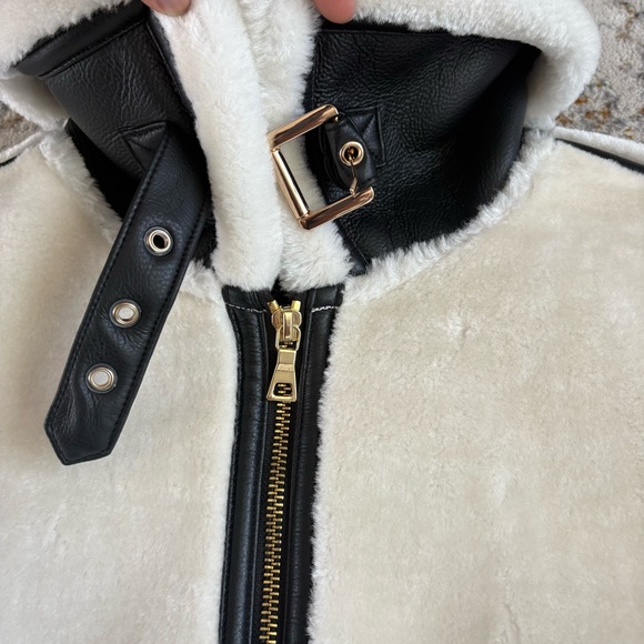 NEW Ann Taylor Weekend Shearling Moto Faux Leather Jacket XS Petite - Picture 8 of 15